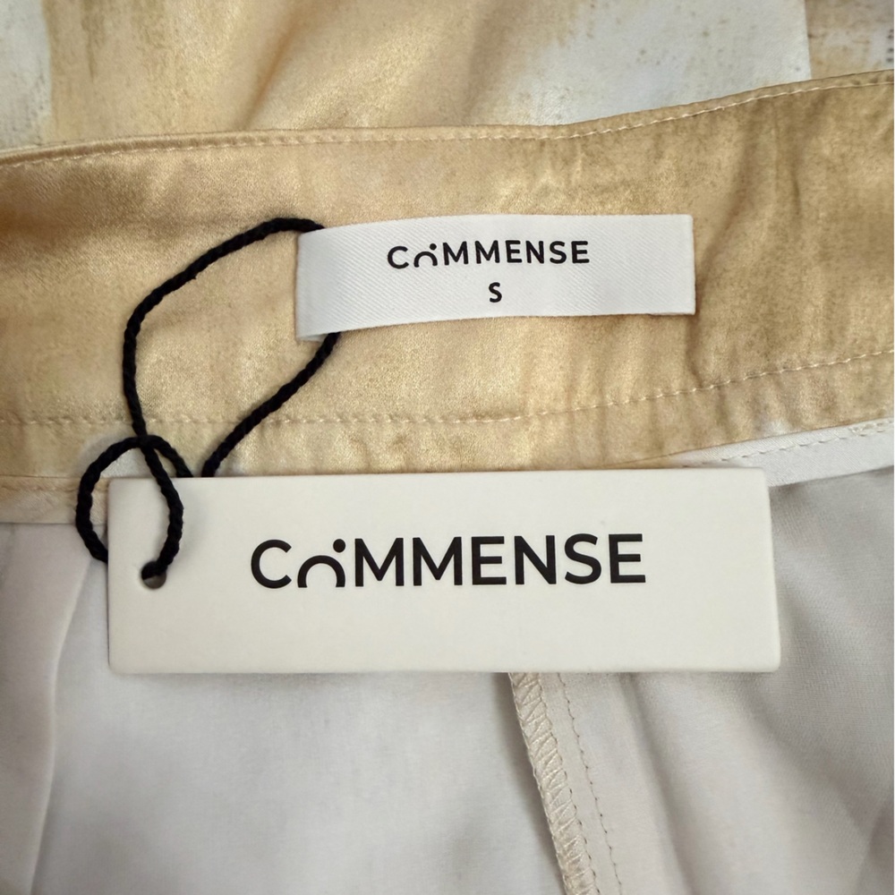Commense Yellow and White Floral Satin Pants - Picture 3 of 3
